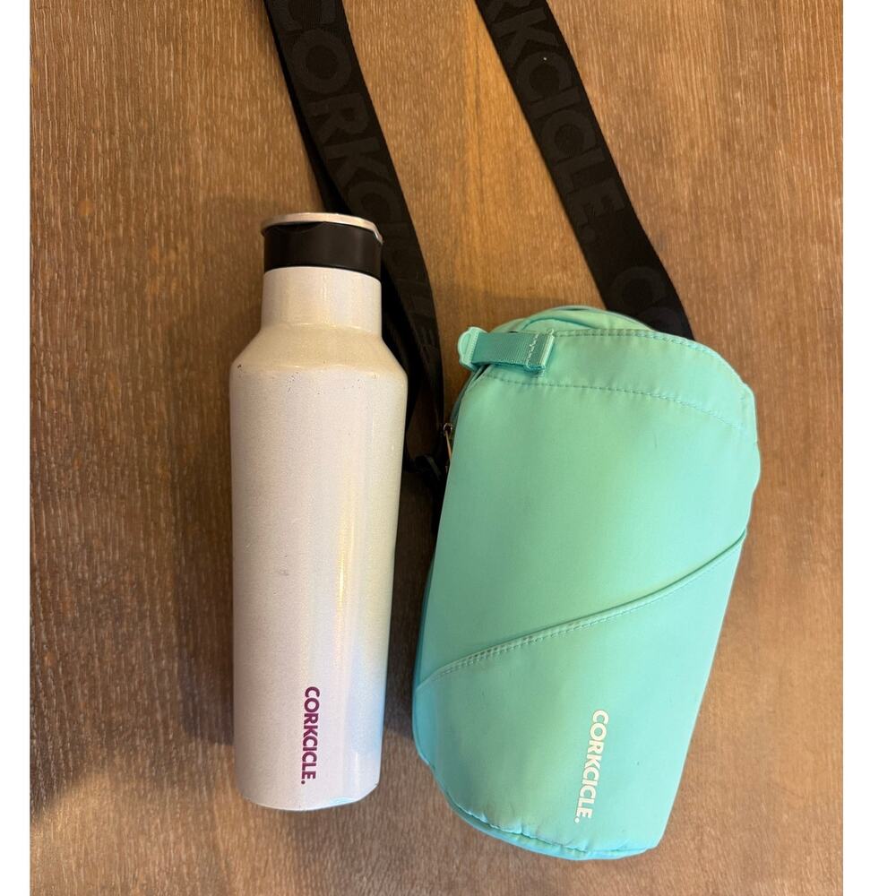 Corksicle Turquoise Purse / Bag + Classic Canteen Water Bottle Thermos Set